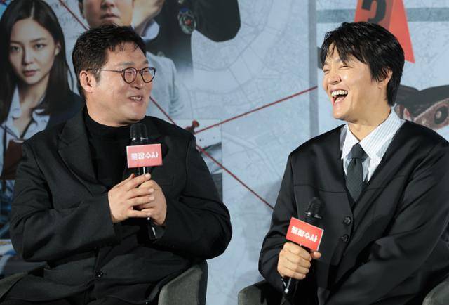 대세 배우 윤경호와 조한철이 영화 '끝장수사'를 통해 연기 호흡을 맞춘 소감을 밝혔다. 뉴스1