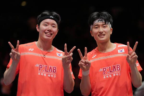 배드민턴 '황금콤비' 서승재와 김원호(왼쪽부터) AP=연합뉴스