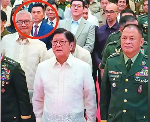 필리핀을 방문한 뤼쿤슈 대만 육군 사령관(빨간색 원) [필리핀 대통령궁 제공, 대만 연합보 캡처, 재판매 및 DB 금지]