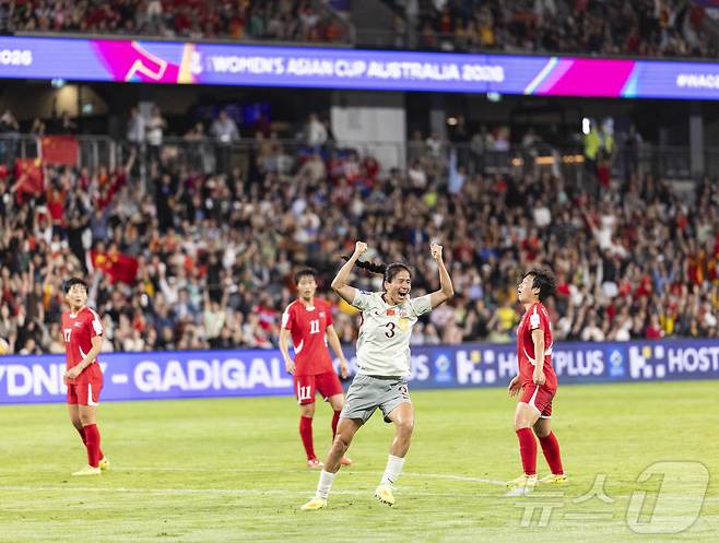 북한 여자 축구가 중국에 패하면서 조 2위로 여자 아시안컵 8강에 올랐다. ⓒ 신화=뉴스1