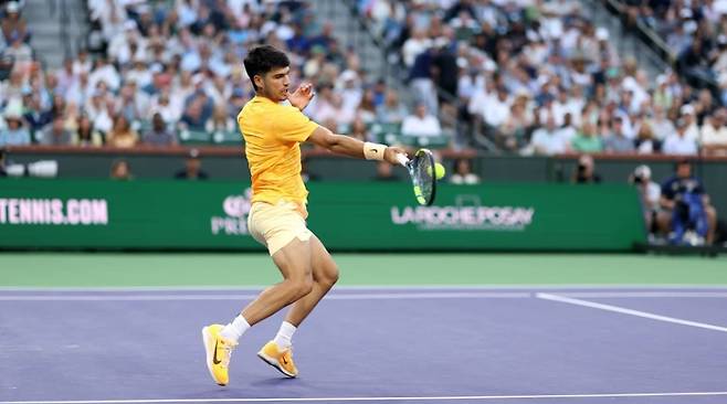 인디언 웰스 16강에 진출한 카를로스 알카라스. 게티이미지