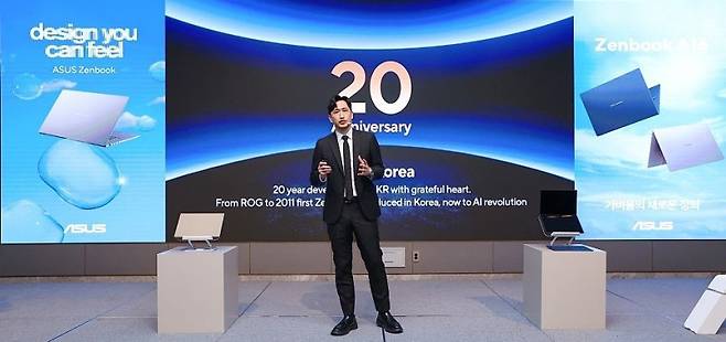 10일 서울 마포구 호텔 나루 서울 엠갤러리에서 열린 젠북(Zenbook) 신제품 행사에서 잭 황 에이수스코리아 지사장이 발언하고 있다. 에이수스코리아 제공