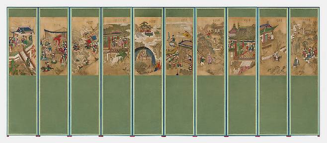 미국 포틀랜드미술관 소장품인 '구운몽도 병풍'. /국가유산청 제공