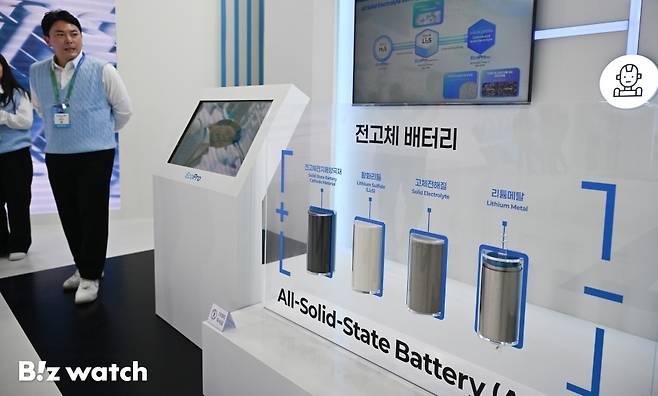 에코프로가 11일 서울 삼성동 코엑스에서 열린 국내 최대 배터리 전시회 '인터배터리 2026'에 참가해 전고체 배터리 기술을 선보이고 있다./사진=이명근 기자 qwe123@