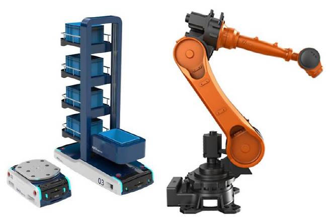 나우로보틱스 산업용 로봇(왼쪽)과 유일로보틱스 산업용 로봇. (사진 = 인천시 제공)