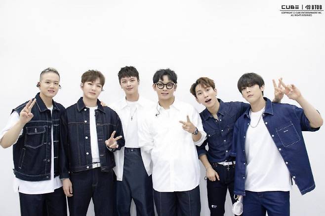 비투비. 멤버 프니엘, 이창섭, 육성재, 임현식, 서은광, 이민혁(왼쪽부터). 사진 제공=큐브엔터테인먼트