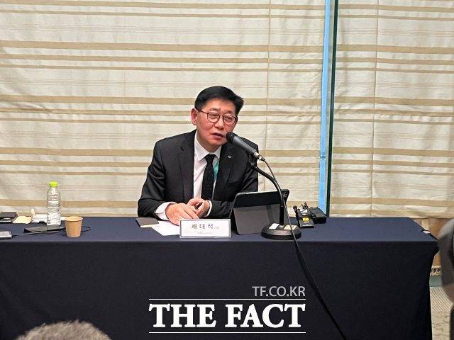 채대석 LS일렉트릭 대표이사가 11일 오후 서울 강남구 코엑스 인터배터리 2026 현장에서 기자간담회를 열었다. /최의종 기자