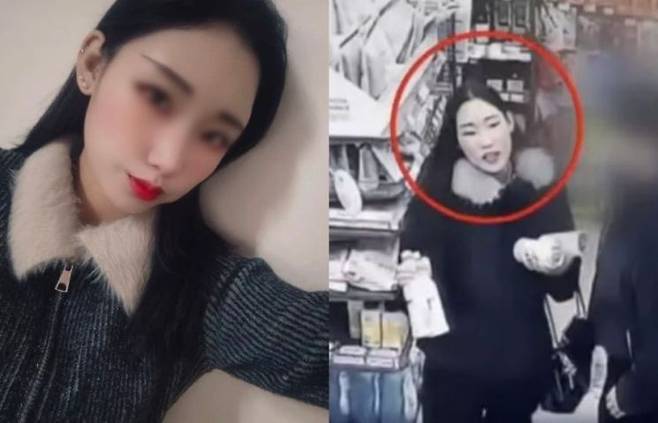 김씨의 cctv 속 모습(오른쪽)과 그의 것으로 추정되는 SNS 계정 내 사진. 온라인 커뮤니티·채널A 뉴스 방송화면 캡처