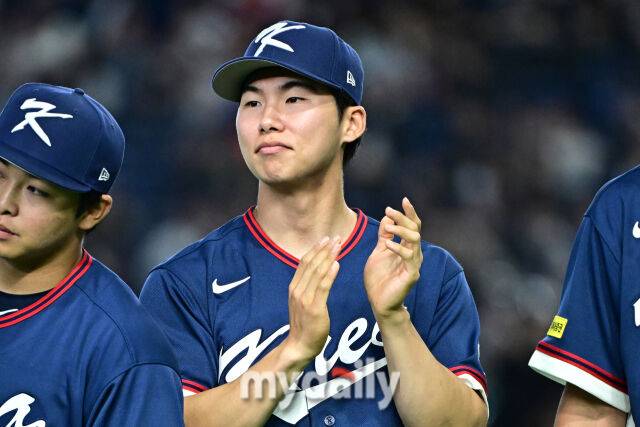 9일 일본 도쿄돔에서 열린 2026 월드 베이스볼 클래식(WBC) 조별리그 한국-호주 경기.김혜성이 경기 전 도열하고 있다./도쿄(일본)=한혁승 기자