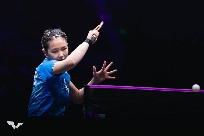 WTT 챔피언스 충칭 여자 단식 경기에 나선 김나영 [WTT 인스타그램 캡처. 재판매 및 DB 금지]