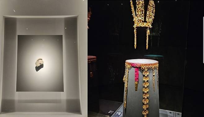 최근 박물관 굿즈의 인기로 새롭게 주목받는 국립경주박물관의 얼굴무늬수막새(왼쪽)와 신라 금관. 국립경주박물관은 이들 유물을 모티브로한 굿즈를 선보였다. 서민지기자 mjs858@yeongnam.com