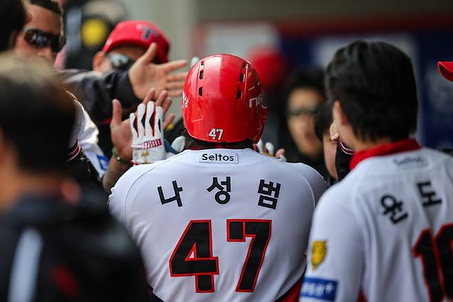 득점한 나성범. 사진=KIA 타이거즈