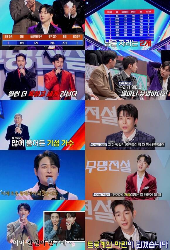 지난 11일 방영된 MBN 예능프로그램 '무명전설' 3회 시청률이 8.1%를 달성했다. /방송 화면 캡처