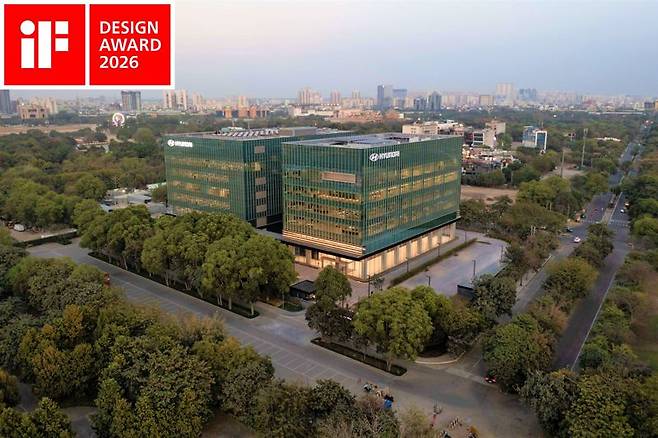 현대엔지니어링이 시공한 '현대자동차 인도 신사옥' 전경. 현대엔지니어링 제공