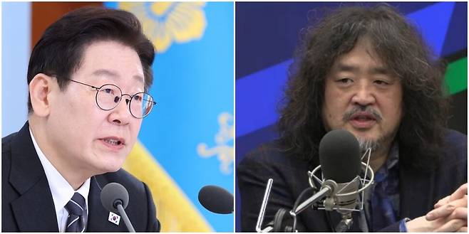 이재명 대통령과 방송인 김어준씨. 연합뉴스·유튜브 화면 갈무리