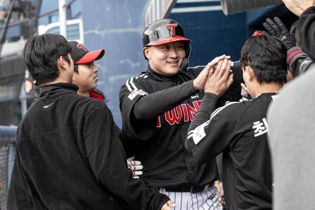 12일 NC와 시범경기에 출전한 LG 이재원. 구단 제공