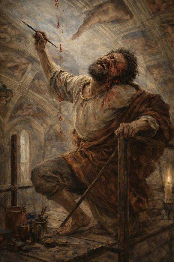 500여 년 전, 미켈란젤로는 시스티나 성당 천장에 ‘천지창조’를 그리는 4년 동안 얼굴로 쏟아지는 물감과 싸우며 ‘그림이 아니라 고문에 가깝다’고 표현한 바 있다. KAIST 연구팀이 ‘떨어지는 물감’을 붙잡는 기술을 개발했다. [사진=KAIST]