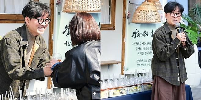 항준, ‘왕사남’ 1200만 돌파 기념 커피차 이벤트. 사진 I 강영국 기자