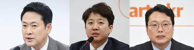 장동혁 국민의힘 대표와 이준석 개혁신당 대표, 천하람 개혁신당 원내대표 등 야권 인사들이 이재명 대통령의 공소취소 거래설에 대해 비판의 메시지를 내놨다. / 사진=뉴스1·뉴시스
