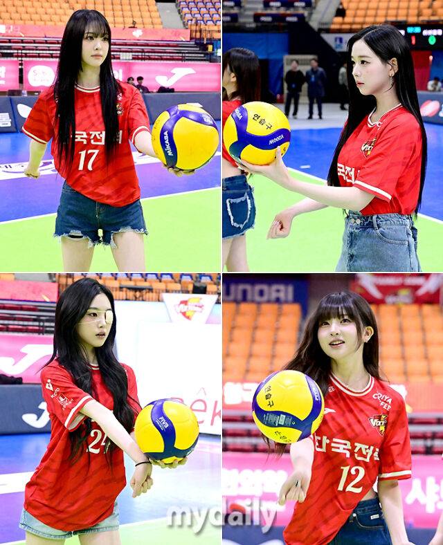 트리플에스 린, 지연, 연지, 채연이 시구 연습을 하고 있다 / 수원 = 유진형 기자 zolong@mydaily.co.kr