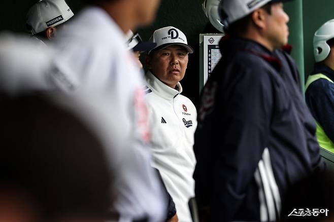김원형 두산 감독은 WBC서 중압감이 큰 상황을 경험한 마무리투수 김택연의 성장을 기대하고 있다. 사진제공｜두산 베어스
