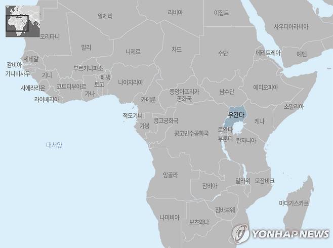아프리카 우간다 지도 [제작 양진규]