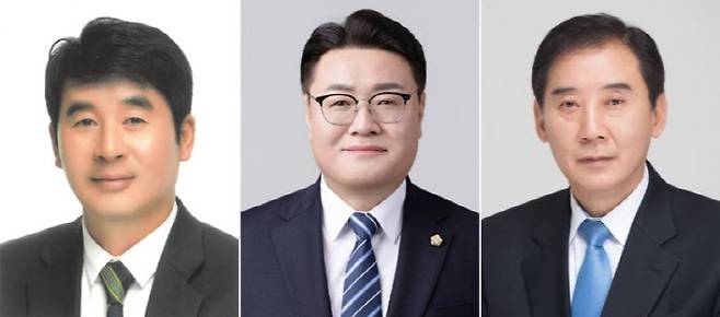 13일 오전 10시 기준 포천시장 선거 예비후보 등록을 마친 더불어민주당 소속 (왼쪽부터)강준모, 연제창, 박윤국.(사진=선거관리위원회)
