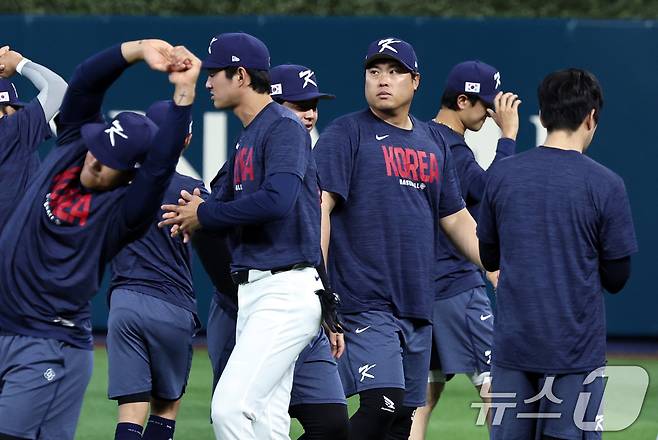대한민국 야구 대표팀 류현진이 12일 오후(현지시간) 미국 플로리다주 마이애미 론디포파크에서 2026 월드베이스볼클래식(WBC) 도미니카공화국과의 8강전을 하루 앞두고 훈련하고 있다. 2026.3.13 ⓒ 뉴스1 구윤성 기자