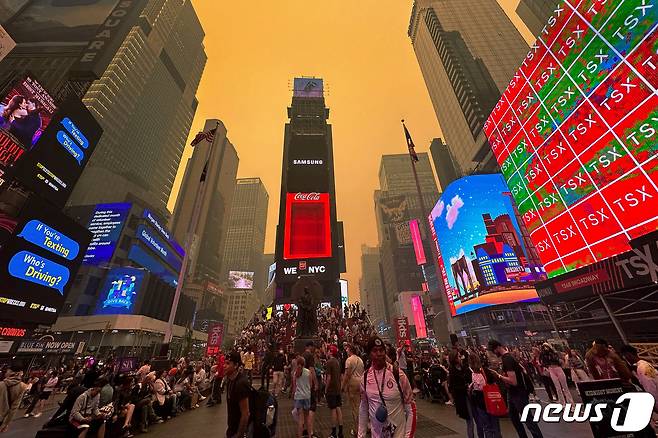 미국 뉴욕 맨해튼 랜드마크 타임스퀘어. 2023.6.7 ⓒ 로이터=뉴스1 (자료사진)