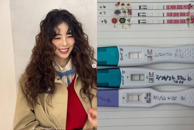 방송인 서동주가 재혼 9개월 만에 임신 테스트기에서 임신을 뜻하는 두 줄을 확인했다. /서동주 소셜 미디어