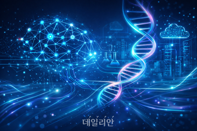 인공지능과 바이오 기술이 결합하며 새로운 산업 생태계가 형성되고 있다. 데이터 기술과 생명과학이 혁신 경쟁의 핵심 축으로 떠오르고 있다. ⓒ챗지피티