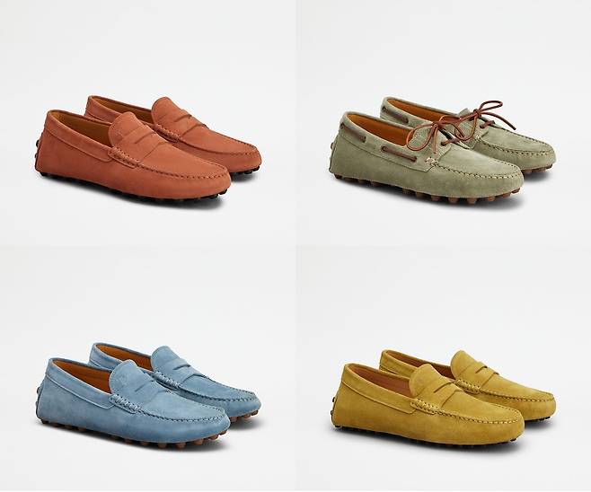 올해 토즈는 클래식한 고미노 로퍼와 글로브·보트 슈즈를 다채로운 컬러로 출시했다. 사진 토즈