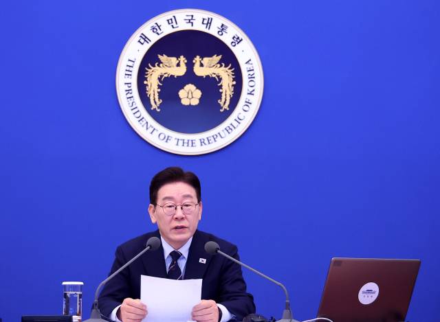 ▲이재명 대통령이 지난 6일 청와대에서 열린 수석보좌관회의에서 발언하고 있다. ⓒ연합뉴스