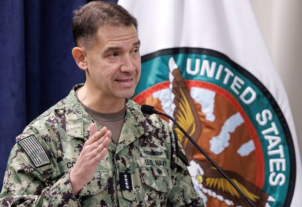 대(對)이란 군사 작전인 ‘장대한 분노(에픽 퓨리)’를 지휘하는 미국 중부사령부(CENTCOM)의 브래드 쿠퍼 사령관. EPA연합뉴스