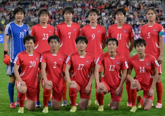 중국과 2026 아시아축구연맹(AFC) 여자 아시안컵 조별리그 3차전 경기에 출전한 북한 베스트 11. /사진=아시아축구연맹(AFC) 공식 홈페이지