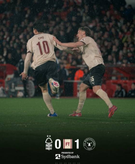 득점 후 기뻐하는 조규성(왼쪽)의 모습. /사진=미트윌란 공식 SNS 갈무리