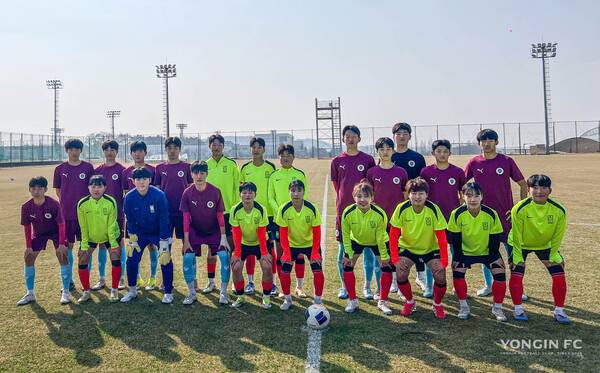 용인FC U15, 여자 U-20 대표팀과 연습경기…실전 경험 쌓으며 성장.(사진제공=용인FC)