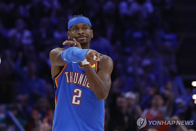 샤이 길저스알렉산더의 골 세리머니 [Alonzo Adams-Imagn Images/로이터=연합뉴스]