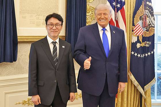 트럼프 대통령 만난 김민석 국무총리. 〈사진=총리실 제공/연합뉴스〉