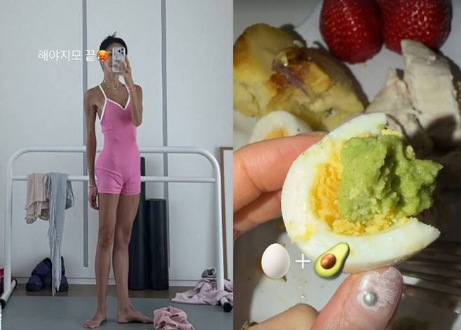 윤혜진이 운동을 하고 있다. 사진=윤혜진 인스타그램