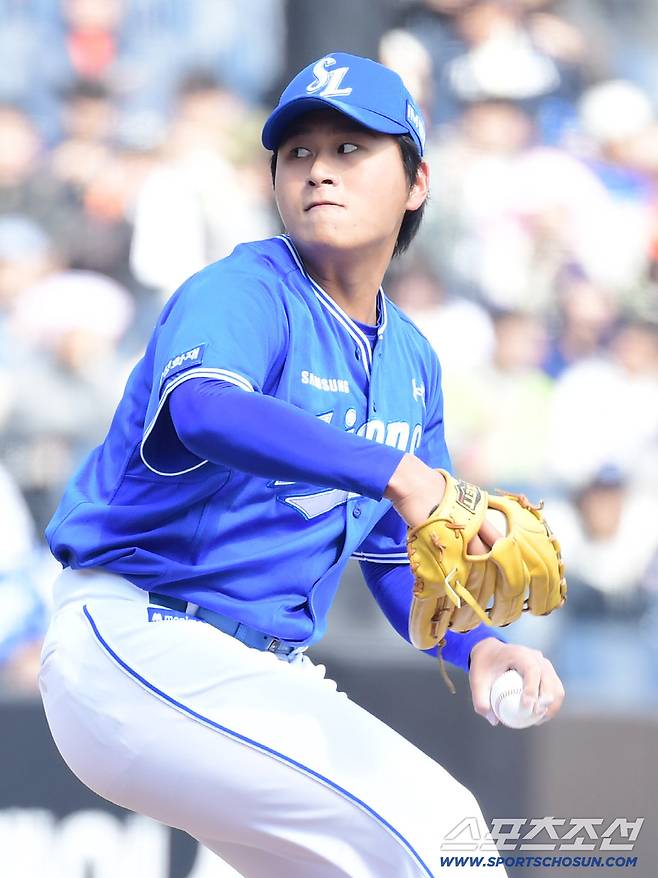 13일 대전 한화생명볼파크에서 열린 KBO리그 시범경기 한화와 삼성의 경기. 선발 투구하고 있는 삼성 이승현. 대전=송정헌 기자songs@sportschosun.com/2026.03.13/