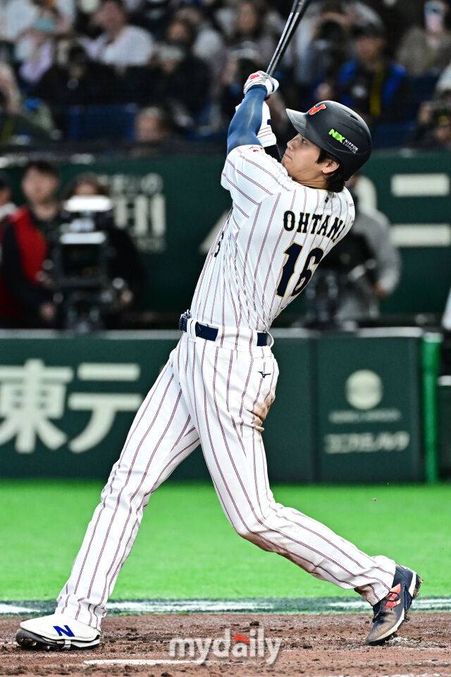 7일 일본 도쿄돔에서 열린 2026 월드 베이스볼 클래식(WBC) 조별리그 한국-일본 경기. 오타니가 3회말 1사에 동점 솔로포를 치고 있다./마이데일리
