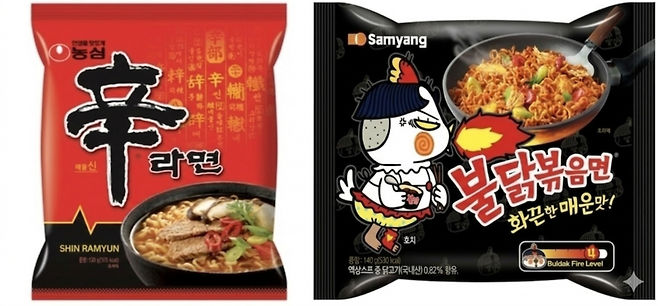 농심 신라면과 삼양식품 불닭볶음면. (사진=각 사)