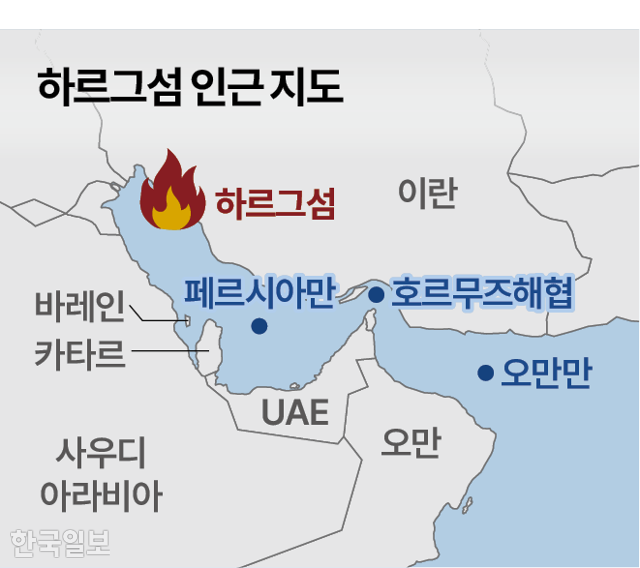 하르그섬 인근 지도. 그래픽=박종범 기자