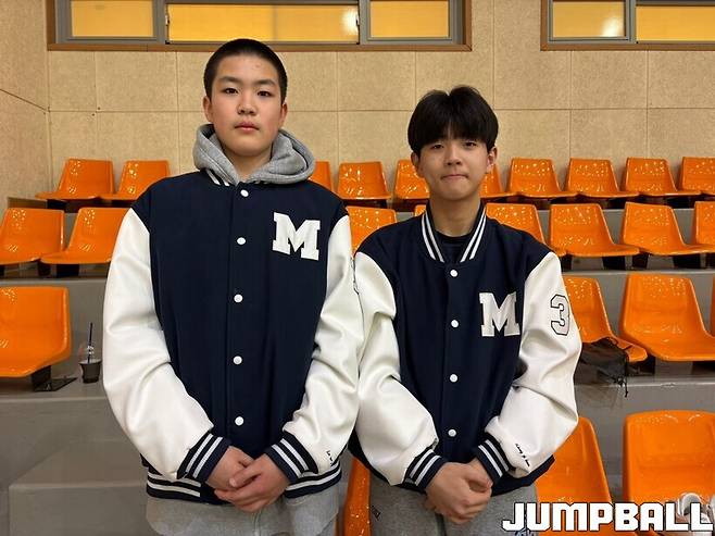 ▲소노 1호 선수 명지중 1학년 이우재(왼쪽)와 강지훈(오른쪽)