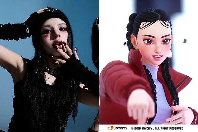 초코엔터테인먼트 안판(왼쪽), 프리스타일 속 캐릭터(오른쪽)