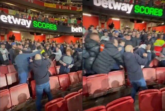 에버턴 관중석에서 다툼이 일어났다./티에르노 배리 SNS