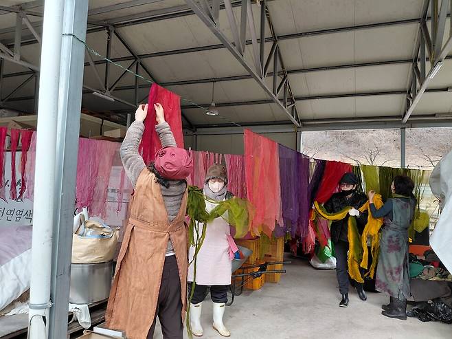 청도군 천연염색 체험 역량강화 교육 실시(청도읍 구미리 감물드리공방). 사진 = 청도군 제공