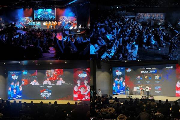 지난 14일 일본 오사카에서 오프라인으로 개최된 이번 본선은 양국을 대표하는 최정예 소환사 10인이 출전해 선의의 경쟁을 펼쳤다.('서머너즈 워 한일 슈퍼매치 2026' 본선 및 서울 뷰잉 파티 현장). /사진=컴투스