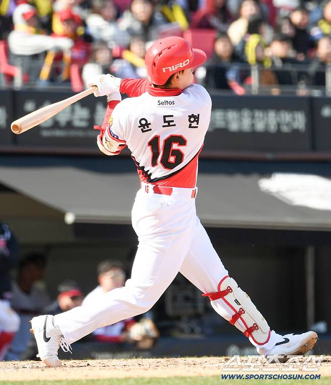 13일 광주 기아챔피언스필드에서 열린 KIA 타이거즈와 SSG 랜더스의 시범경기. KIA 윤도현이 타격을 하고 있다. 광주=박재만 기자 pjm@sportschosun.com/2026.03.13/